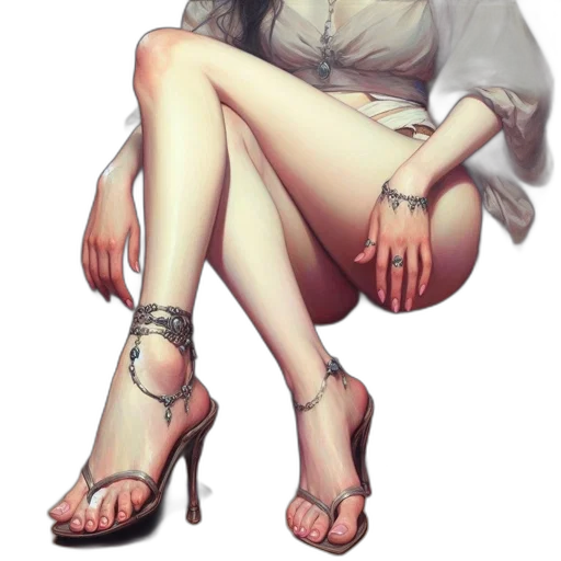 dress, shoes, jewelry, staff, concept art, fantasy art, photorealistic, pixel art transparent PNG cut-out