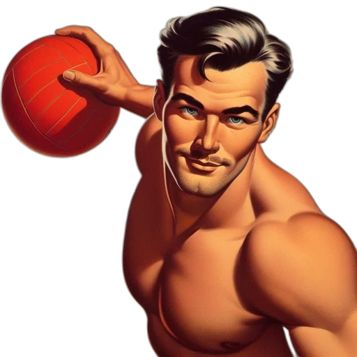 photorealistic, comic book art, cartoon, fantasy art, illustration, man, toned, body transparent PNG cut-out