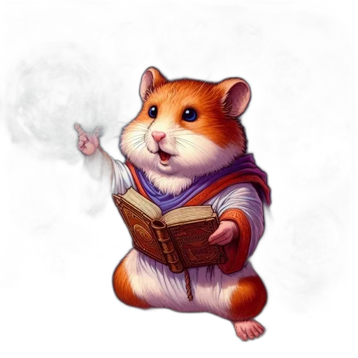 staff, fantasy art, concept art, photorealistic, watercolor, fire, anthropomorphic, hamster transparent PNG cut-out