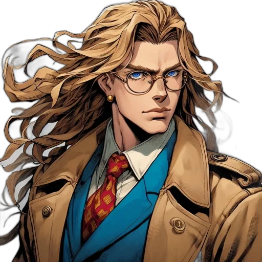 jacket, hair, staff, comic book art, cartoon, concept art, anime, male transparent PNG cut-out