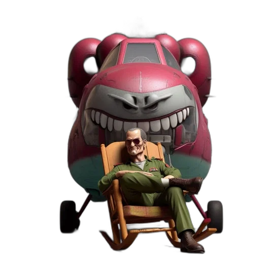 car, furniture, robot, creature, concept art, 3d render, cartoon, elderly transparent PNG cut-out