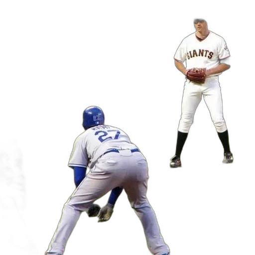 creature, baseball, player, standing, field, word, giants, his transparent PNG cut-out
