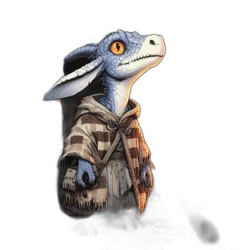 dragon, creature, animal, jacket, concept art, fantasy art, watercolor, pixel art transparent PNG cut-out