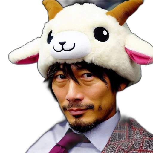 hat, animal, staff, creature, man, wears, distinctive, sheep-like transparent PNG cut-out