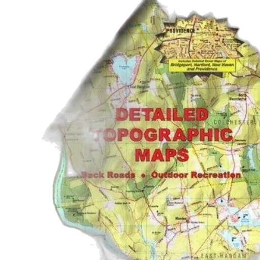 detailed, topographic, map, atlas, gazetteer, featuring, back, roads transparent PNG cut-out