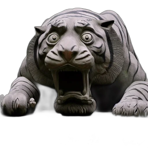 animal, 3d render, photorealistic, concept art, imposing, intricately, carved, stone transparent PNG cut-out