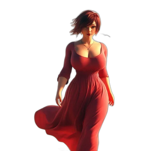 dress, concept art, 3d render, fantasy art, photorealistic, red, dark, golden transparent PNG cut-out