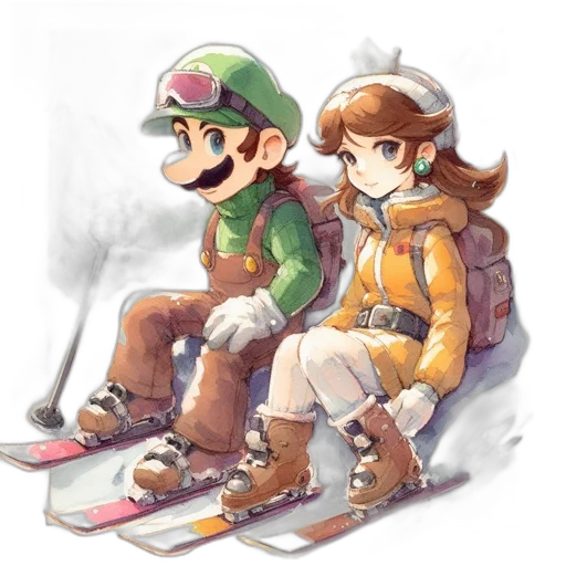 watercolor, concept art, pixel art, fantasy art, snow, green, pastel, monochrome transparent PNG cut-out