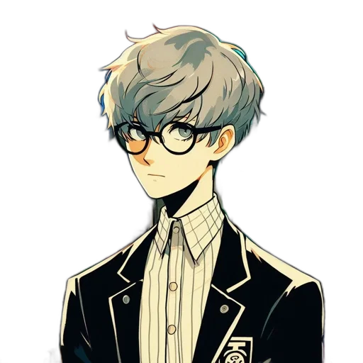 staff, jacket, cartoon, anime, pixel art, concept art, monochrome, dark transparent PNG cut-out