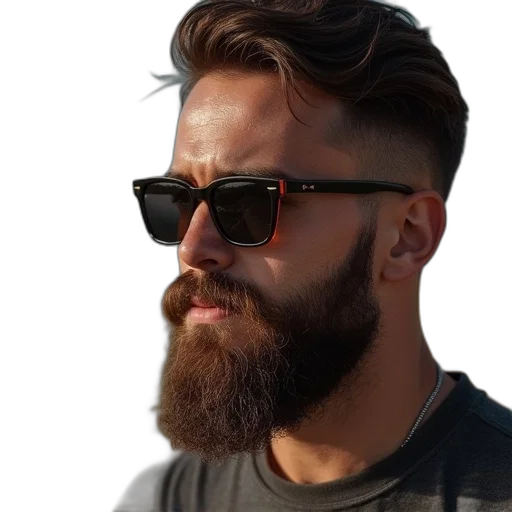 hair, face, staff, photorealistic, 3d render, cartoon, cyberpunk, mens transparent PNG cut-out