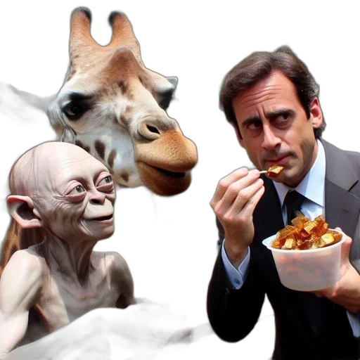 food, animal, man, suit, feeds, giraffe, golden, caramel-like transparent PNG cut-out