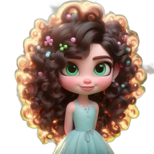 hair, crown, cartoon, concept art, fantasy art, photorealistic, animated, character transparent PNG cut-out