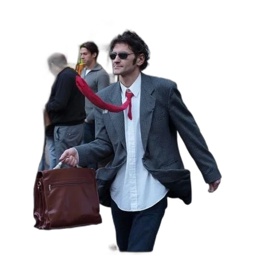 jacket, staff, 3d render, concept art, photorealistic, vaporwave, man, suit transparent PNG cut-out