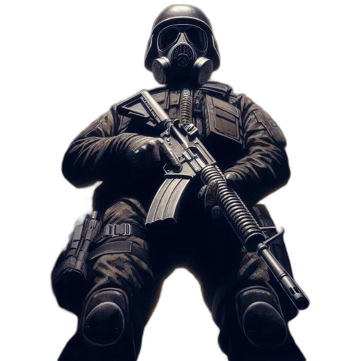 weapon, robot, staff, mask, concept art, 3d render, pixel art, comic book art transparent PNG cut-out