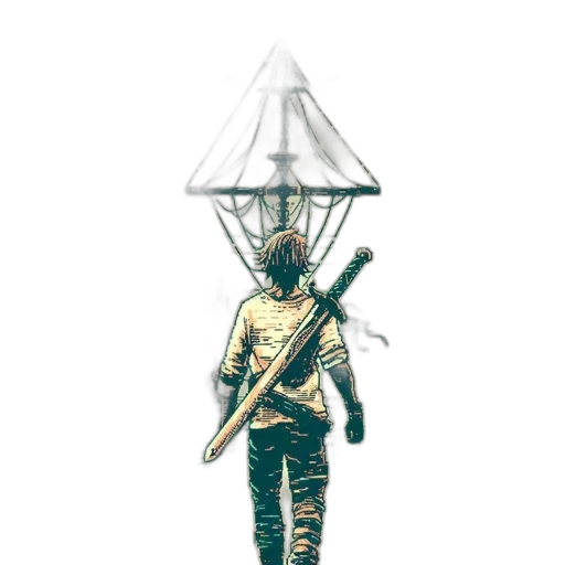staff, sword, umbrella, weapon, concept art, pixel art, fantasy art, 3d render transparent PNG cut-out