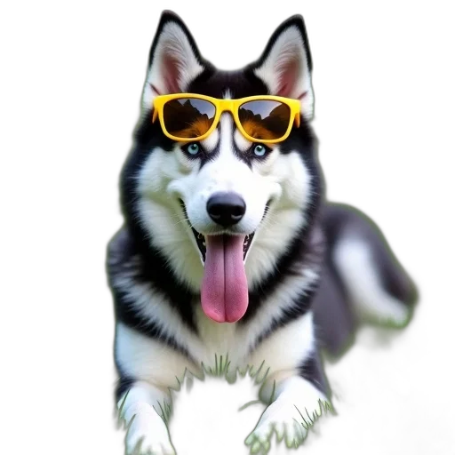 animal, staff, photorealistic, 3d render, cartoon, concept art, husky, dog transparent PNG cut-out