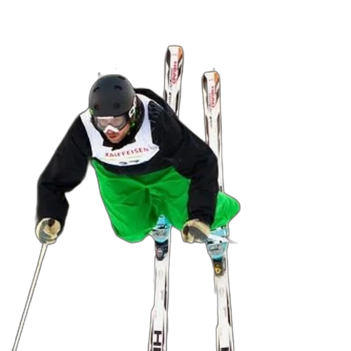 staff, robot, animal, 3d render, photorealistic, concept art, skier, mid-air transparent PNG cut-out