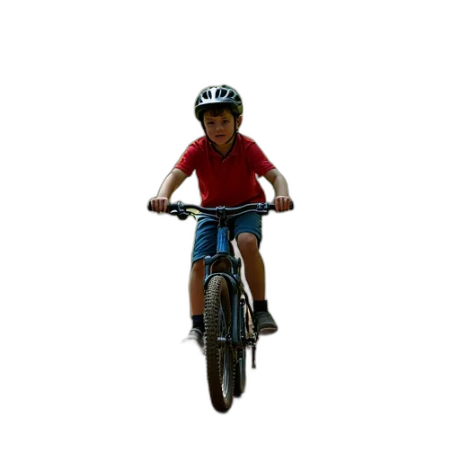animal, photorealistic, 3d render, young, boy, riding, mountain, bike transparent PNG cut-out