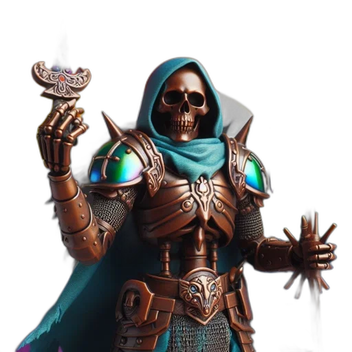 jewelry, mask, staff, concept art, fantasy art, 3d render, pixel art, skeletal transparent PNG cut-out