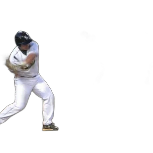 weapon, staff, 3d render, baseball, player, white, uniform, swinging transparent PNG cut-out