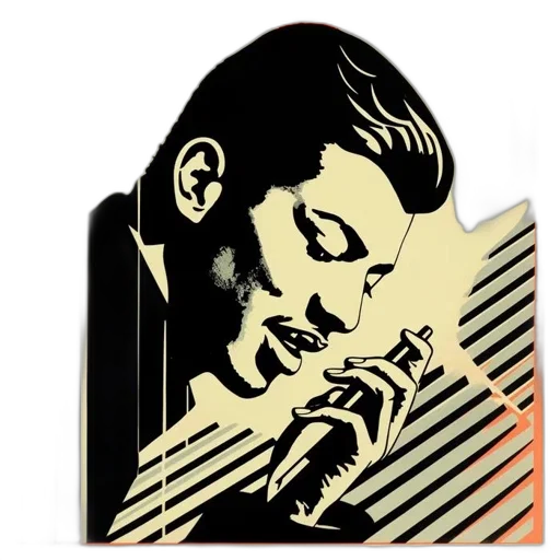cartoon, photorealistic, comic book art, man, side, profile, stylized, pop transparent PNG cut-out