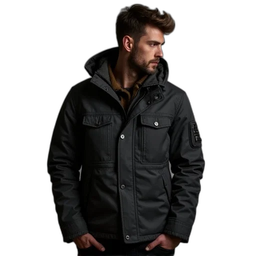 jacket, superdry, dark, grey transparent PNG cut-out
