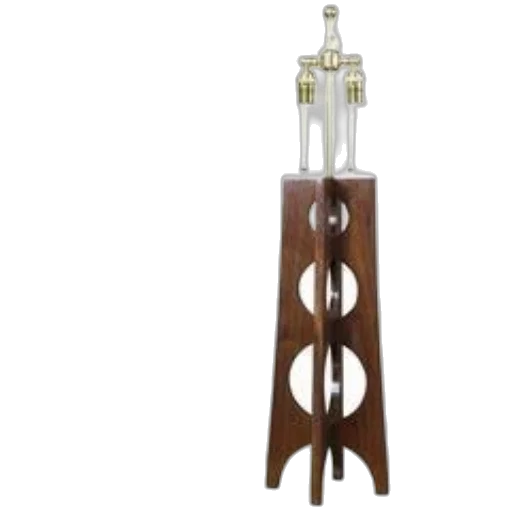 furniture, bottle, pair, mid-century, modern, table, lamps, wooden transparent PNG cut-out