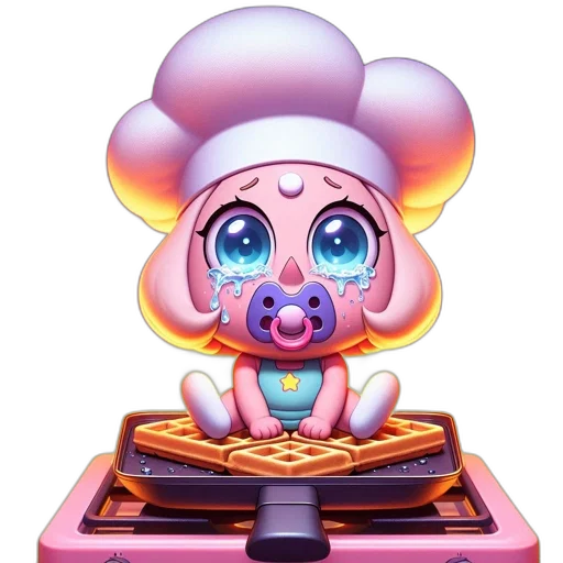 food, staff, face, jewelry, concept art, 3d render, pixel art, vaporwave transparent PNG cut-out