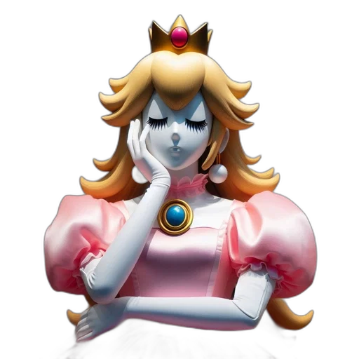 crown, dress, mask, concept art, 3d render, vaporwave, fantasy art, lifelike transparent PNG cut-out