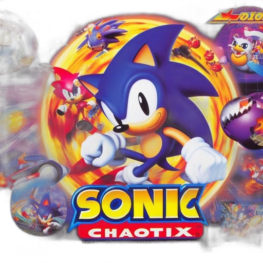 concept art, 3d render, poster, promotes, sonic, chaotix, featuring, set transparent PNG cut-out