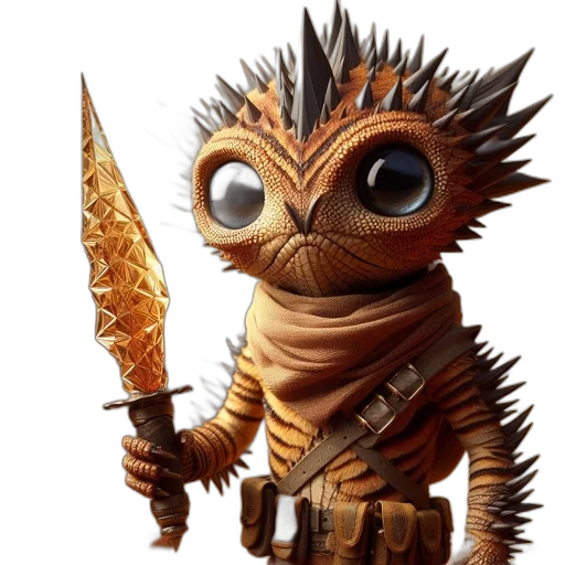 staff, creature, sword, robot, concept art, fantasy art, comic book art, 3d render transparent PNG cut-out