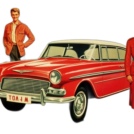 jacket, car, concept art, comic book art, 3d render, red, advertisement, license transparent PNG cut-out