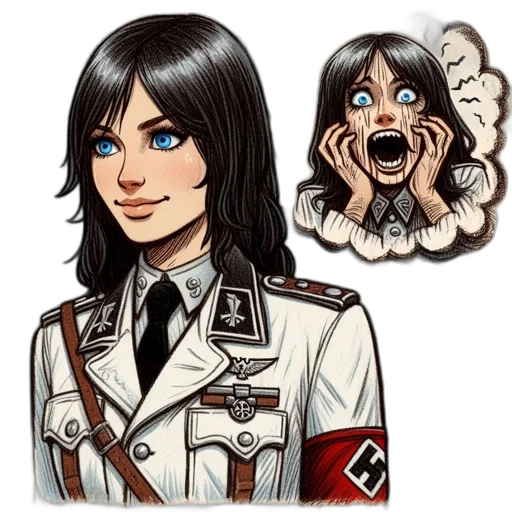 face, staff, creature, concept art, comic book art, anime, cartoon, woman transparent PNG cut-out