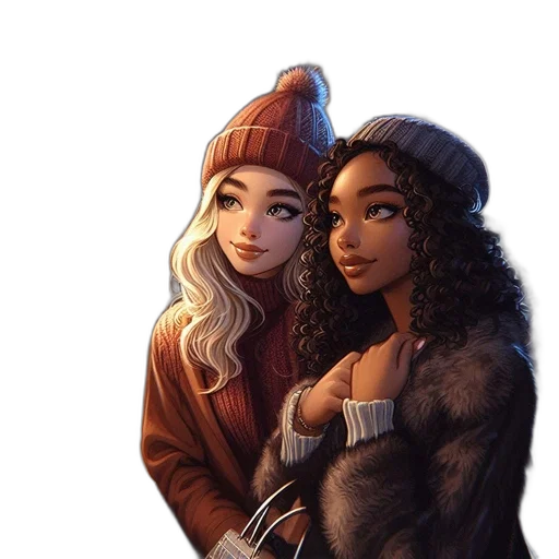 hat, jacket, fantasy art, concept art, watercolor, cartoon, snow, fire transparent PNG cut-out