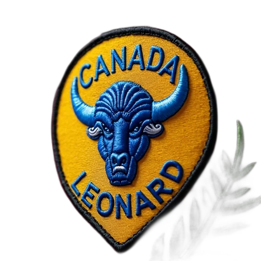 close-up, canadian, mountie, uniform, patch, featuring, bison, head transparent PNG cut-out