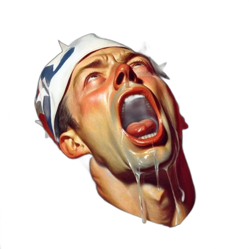 face, food, mask, hat, photorealistic, concept art, 3d render, comic book art transparent PNG cut-out