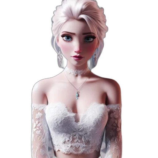 dress, jewelry, 3d render, concept art, fantasy art, cartoon, pastel, digitally transparent PNG cut-out