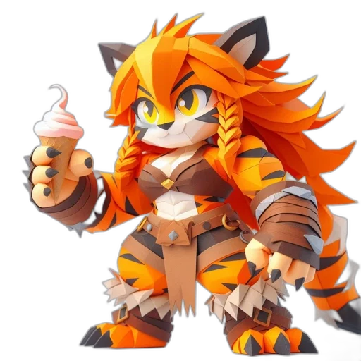 staff, food, animal, pixel art, concept art, fantasy art, 3d render, anthropomorphic transparent PNG cut-out