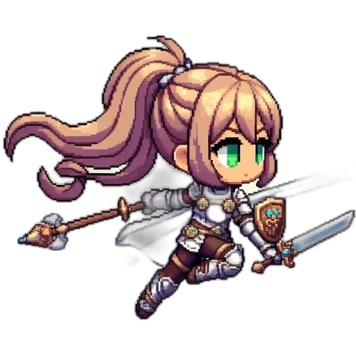 staff, sword, weapon, pixel art, fantasy art, anime, concept art, monochrome transparent PNG cut-out