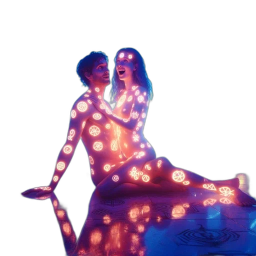 dress, concept art, fantasy art, 3d render, photorealistic, neon lights, night, fire transparent PNG cut-out