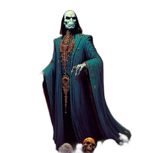 staff, mask, creature, concept art, fantasy art, pixel art, comic book art, dark transparent PNG cut-out