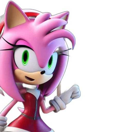 3d render, concept art, cartoon, pixel art, animated, hedgehog, named, amy transparent PNG cut-out