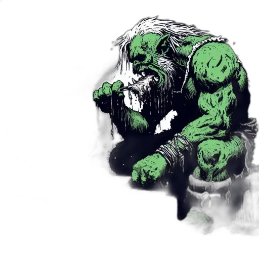 creature, face, concept art, comic book art, fantasy art, pixel art, green, during transparent PNG cut-out