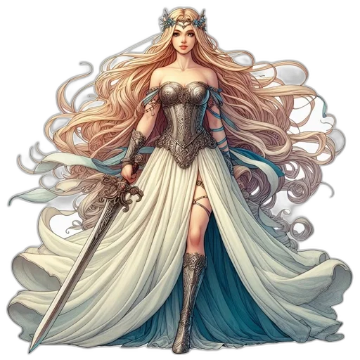 dress, fantasy art, concept art, comic book art, pixel art, earth tones, golden, pastel transparent PNG cut-out