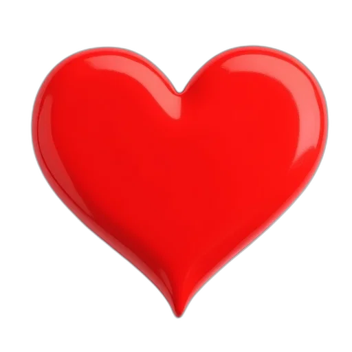 jewelry, photorealistic, red, heart, white, outline, centered, background transparent PNG cut-out