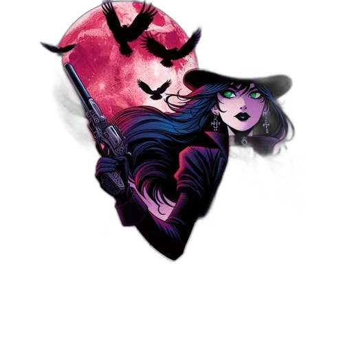 mask, umbrella, jacket, hat, anime, vaporwave, fantasy art, pixel art transparent PNG cut-out