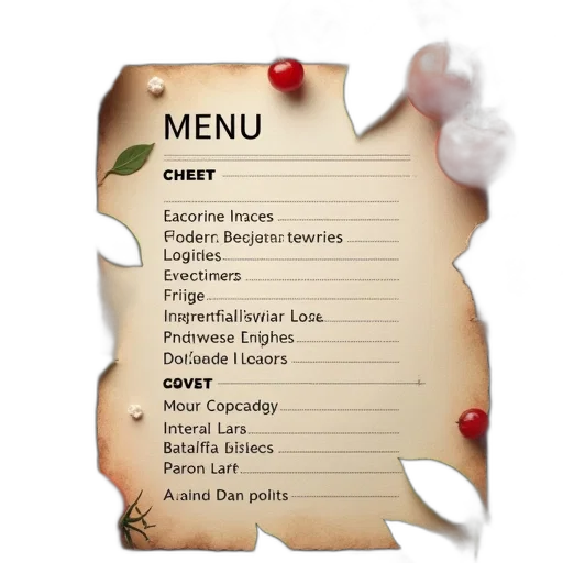 food, screenshot, menu, section transparent PNG cut-out