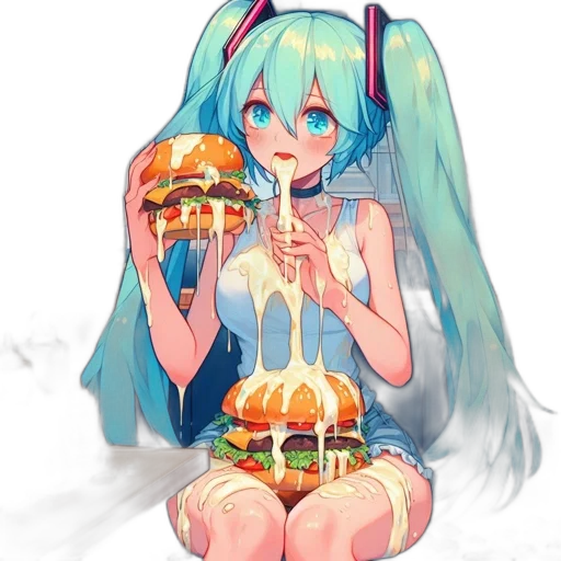 food, dress, robot, creature, pixel art, anime, concept art, vaporwave transparent PNG cut-out