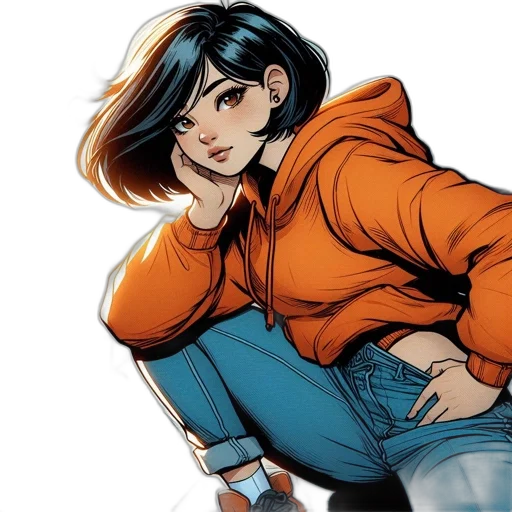 jacket, comic book art, anime, concept art transparent PNG cut-out
