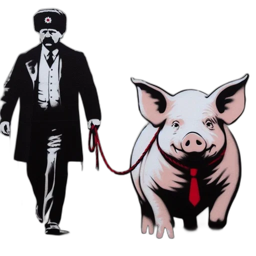 concept art, comic book art, monochrome, stencil, shows, suited, man, leading transparent PNG cut-out